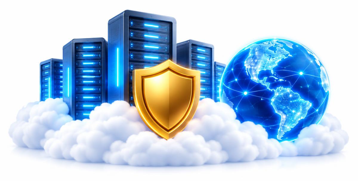 Secure servers with shield and globe
